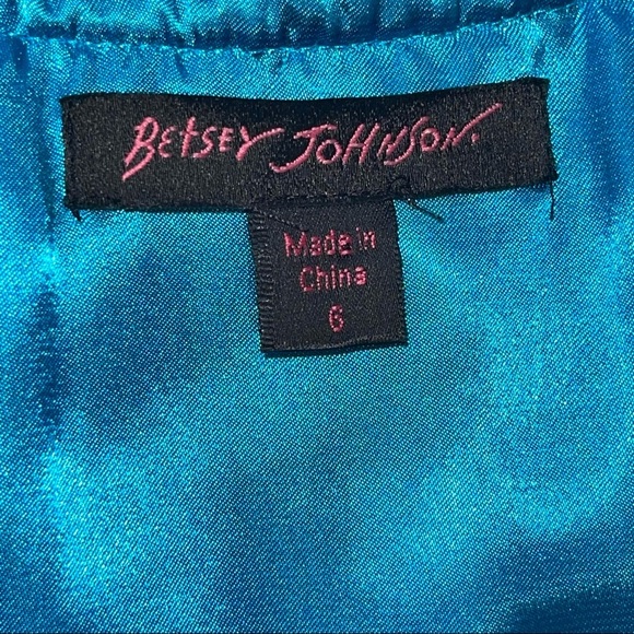 Vintage Betsey Johnson Blue Silk Blend Ruffle Tiered Dress Baby Doll - Picture 11 of 17